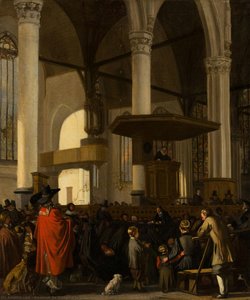 The Oude Kerk In Amsterdam During A Service — Emanuel De Witte