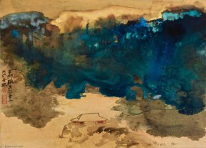 Evening Glow On The Winter Pond — Чанг Да-чен