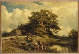 L'abreuvoir Et Le Grand Chêne — Jules Dupré