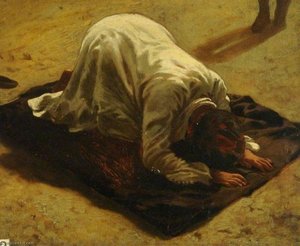 An Arab At Prayer — Emile Jean Horace Vernet