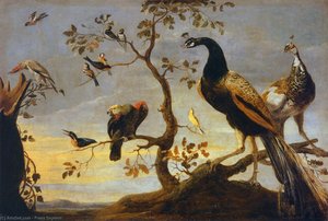 Group Of Birds Perched On Branches — Frans Snyders