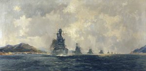 Hms 'superb' Flagship Of The Commander In Chief, Mediterranean, Leading The British Fleet To Constantinople, November 1918 — Frank Mason