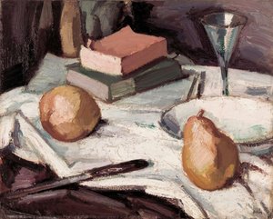 Still Life With Pears And Wineglass — Samuel John Peploe