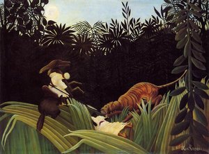 Scout Attacked By A Tiger — Henri Emilien Rousseau