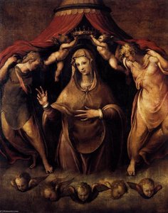 English Coronation Of The Virgin With Angels — Francesco De' Rossi