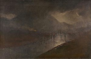The Poprad River Valley At Twilight — László Mednyánszky