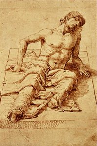 Man Lying On A Stone Slab — Andrea Mantegna