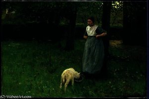 Larener Woman With A Goat — Anton Mauve