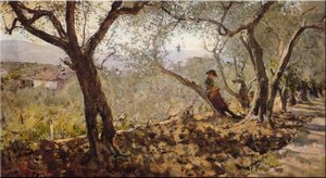 Fra Gli Ulivi A Settignano — Telemaco Signorini