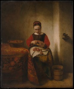 Young Woman Peeling Apples — Nicolaes Maes
