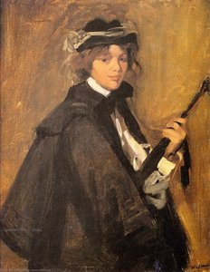 Girl In Black Cape — William James Glackens