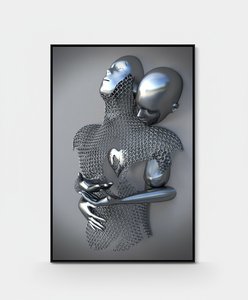 Embracing Figures Canvas Wall Sculpture