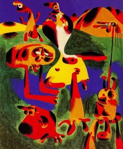 Personnages Et Montagnes — Joan Miró
