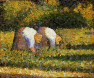 Farm Women At Work - Żmujce Się Kobiety Przy Pracy — Georges Pierre Seurat