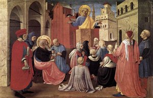 San Pietro Predica In Presenza Di San Marco (linaioli Tabernacle) — Fra Angelico