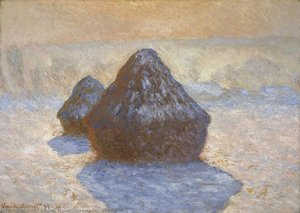 干草堆：雪景 — 克劳德·莫奈