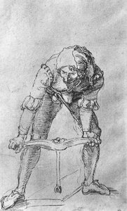 Studie Eines Mannes Mit Einem Bohrer — Albrecht Dürer