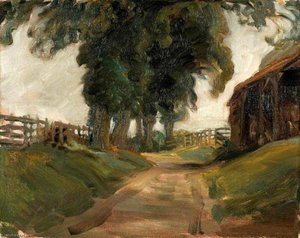Study Of A Lane And Barn — Brian Hatton