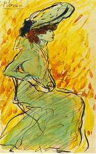 Sedetača Ženska V Zelenjavi — Pablo Picasso