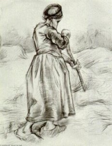 Mujer Tirando Paja Desde Atrás — Vincent Willem Van Gogh