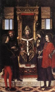 St Ambrose With Saints — Ambrogio Da Fossano (ambrogio Bergognone)