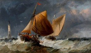 Fishing Craft Off The Eddystone Lighthouse — Richard Beavis