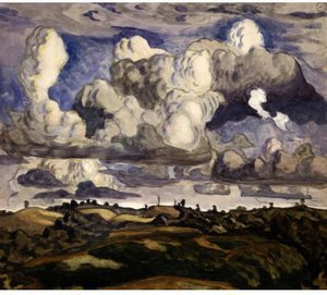 Landscape With Hills And Clouds — Charles Burchfield