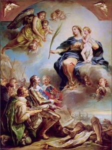 Life Of St Augustine Louis Xiii Dedicating The Church Of Notre Dame Des Victoires To The Virgin — Charles-andré Van Loo