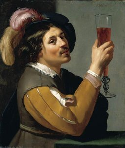 Young Man Drinking A Glass Of Wine — Jan Van Bijlert