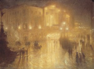 A Wet Night At Piccadilly Circus — Arthur Hacker