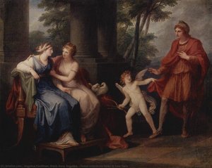 Venus Convinces Helen To Hear Paris — Angelica Kauffmann (maria Anna Angelika)