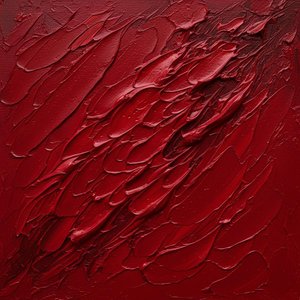 Crimson Resonance: A Monumental Study In Sculptural Impasto And Rhythmic Motion — David Moreau