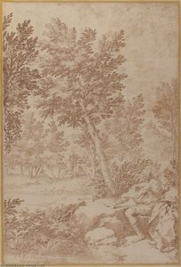 Bathers In A Wooded Landscape — Donato Creti