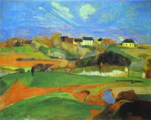 Landscape: Un Viziune Post-impresionistă Asupra Ruralității Tranquile — Paul Gauguin