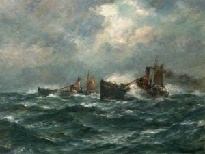 Trawlers Running Home In A Gale — Bernard Finnigan Gribble