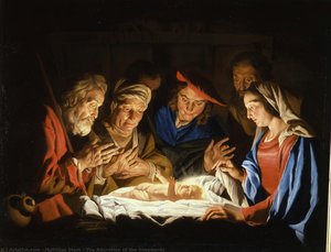 The Adoration Of The Shepherds — Matthias Stom