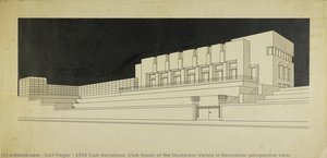 1926 Club Barcelona (club House Of The Deutscher Verein In Barcelona, Perspective View) — Carl Fieger