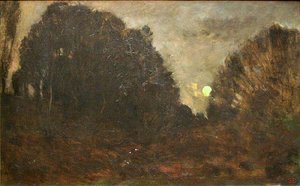 Rising Moon In Barbizon — Charles-françois Daubigny