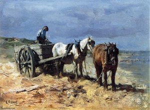 A Team And Pull-cart — Anton Mauve