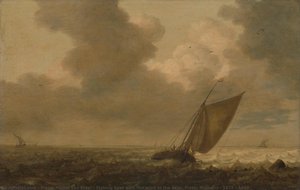 Fishing Boat With The Wind In The Sails, Pieter Mulier (i), 1625 - 1640 — Pieter Mulier The Elder