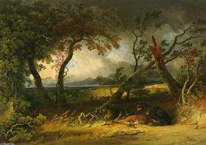 Indians Stalking Deer (also Known As Bears Feast) — Joshua Shaw