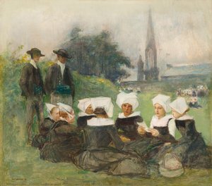 Study For 'breton Women At A Pardon' — Pascal-adolphe-jean Dagnan-bouveret