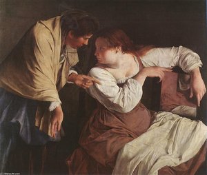 Two Women With A Mirror — Orazio Gentileschi