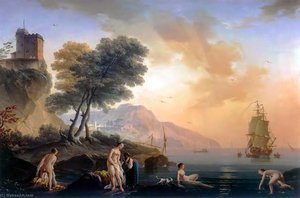 Girls Bathing At The Seaside — Claude-joseph Vernet