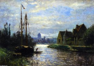Canal In Moonlight — Stanislas Lépine