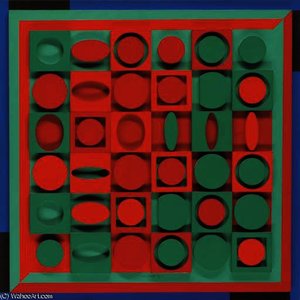 E-vert-rouge — Victor Vasarely