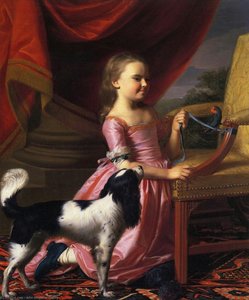 Young Lady With A Bird And Dog — John Singleton Copley