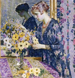 Young Woman With A Bouquet Of Flowers — Louis Ritman
