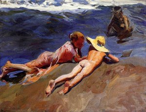 On The Sand, Valencia Beach — Joaquín Sorolla Y Bastida