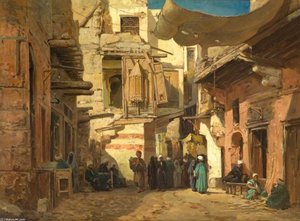 A Street In The Hassonayn Quarter, Cairo — John Varley Ii (der Jüngere)